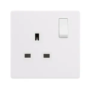 13A INGOT 1 GANG DP SWITCHED SOCKET - POLAR WHITE