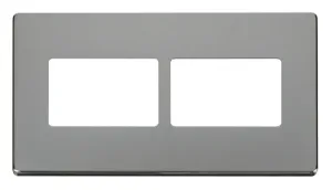 2 Gang (2 x 3) Aperture Cover Plate - Chrome