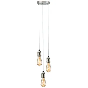 CALLA - 230V E27 Vintage 3 Light Pendant - Brushed