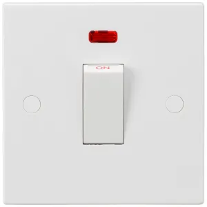 45A DP Switch with Neon (1G size) - White Rocker