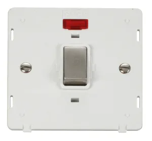 Ingot 20A 1 Gang DP Switch With Neon Insert - Whit