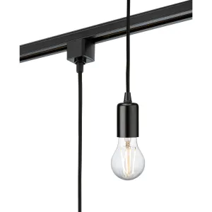 230V 1.8M E27 Contemporary Track Pendant - Black