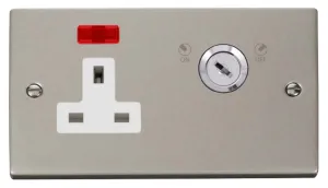 13A 1 Gang DP Key Lockable Socket With Neon