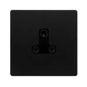 5A ROUND PIN SOCKET - MATT BLACK COVER PLATE - BLA