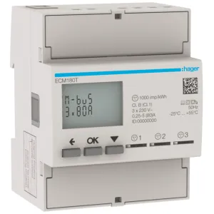 1Ph kWhmeter direct 80A 2M MBUS MID