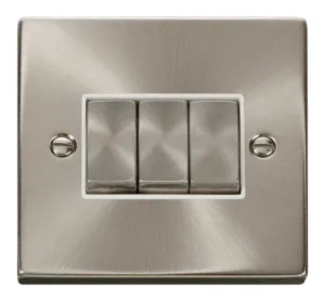 3 Gang 2 Way 'Ingot' 10AX Switch - White