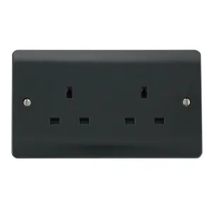 13A 2 GANG 3 PIN SAFETY SHUTTER UNSWITCHED SOCKET