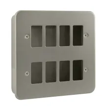 8 Gang GridPro Frontplate & Back Box (No Knockouts