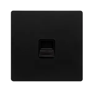 SINGLE TELEPHONE MASTER OUTLET - MATT BLACK COVER