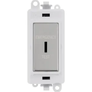 20AX Double Pole Keyswitch 'Emergency Test' - Whit