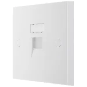 WHITE MOULDED SQUARE EDGE SINGLE RJ45 TELEPHONE SO