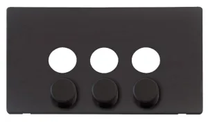 3 Gang Dimmer Switch Cover Plate - Black