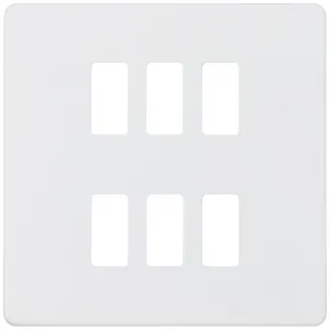 Screwless 6G grid faceplate - matt white