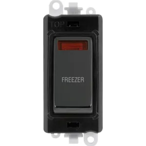 20AX Double Pole Switch With Neon Module - Black -