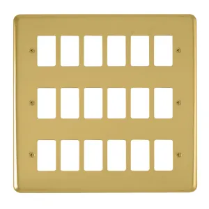 18 Gang GridPro Frontplate - Polished Brass
