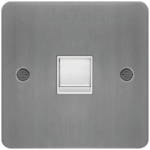 RJ45 SOCKET BRUSHED STEEL WHITE