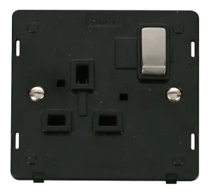 Ingot 1 Gang 13A DP Switched Socket Insert - Black