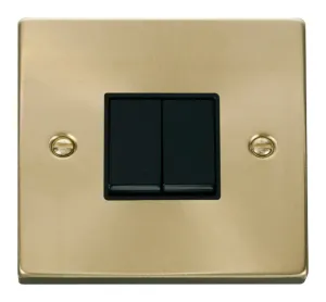 2 Gang 2 Way 10AX Switch - Black