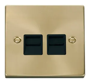 Twin Telephone Socket Outlet Master - Black