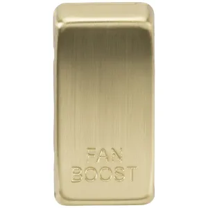 Switch cover "marked FAN BOOST" - brushed brass