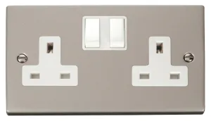2 Gang 13A DP Switched Socket Outlet - White