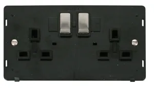 Ingot 2 Gang 13A DP Switched Socket Insert - Black