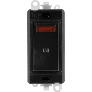 20AX Double Pole Switch With Neon Module - Black -