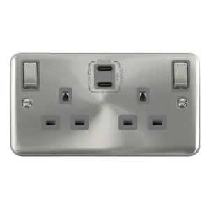 DECO+ 'INGOT' 13A 2 GANG SWITCHED SAFETY SHUTTER S