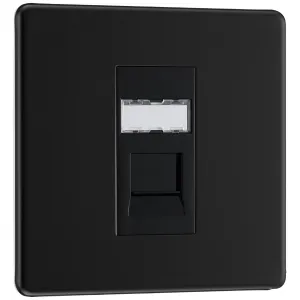 SCREWLESS FLATPLATE MATT BLACK SINGLE RJ45 DATA SO