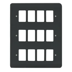 GPRO 12 GANG DECO PLATE ANTHRACITE GREY