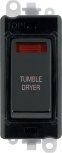 20AX Double Pole Switch With Neon Module - Black -
