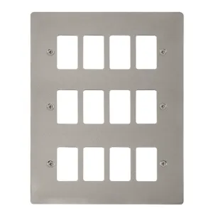 12 Gang GridPro Frontplate - Pearl Nickel