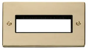 2 Gang Plate 6 In-Line Aperture - Black