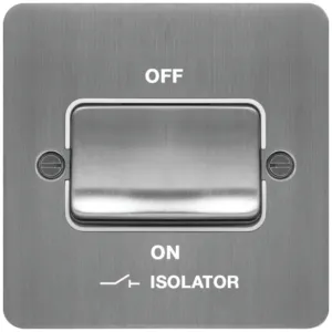 3 POLE ISOLATOR SWITCH BRUSHED STEEL WH