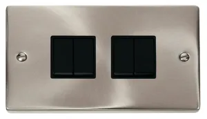 4 Gang 2 Way 10AX Switch - Black