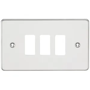 Flat plate 3G grid faceplate - polished chrome