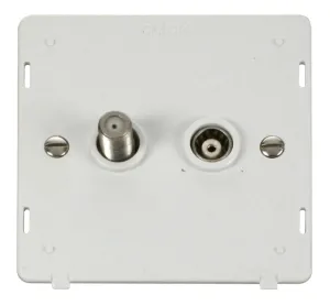 Satellite & Coaxial Socket Insert - White