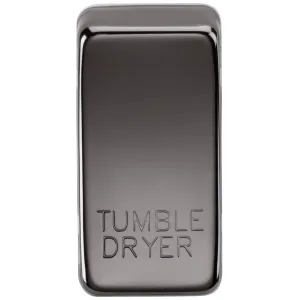 Switch cover "marked TUMBLE DRYER" - black nickel