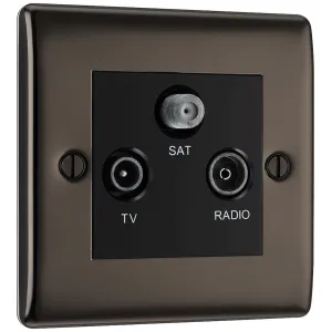 NEXUS METAL BLACK NICKEL SINGLE TRIPLEX SOCKET FOR