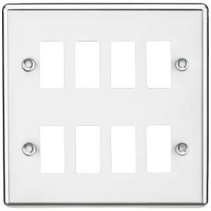 8G Grid Faceplate - Rounded Edge Polished Chrome
