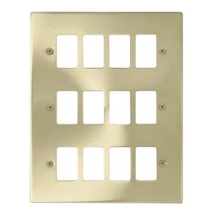 12 Gang GridPro Frontplate - Satin Brass