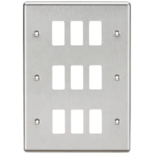 9G Grid Faceplate - Rounded Edge Brushed Chrome