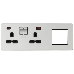 13A 2G DP Socket +2G Modular + Dual USB A+C 12V DC