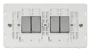 Ingot 10AX 4 Gang 2 Way Switch Insert - White / Ch