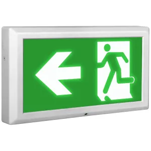 EXIT BOX 3HR EMERGENCY MAINTAINED WITH LEFT ARROW