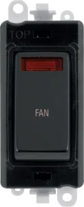 20AX Double Pole Switch With Neon Module - Black -