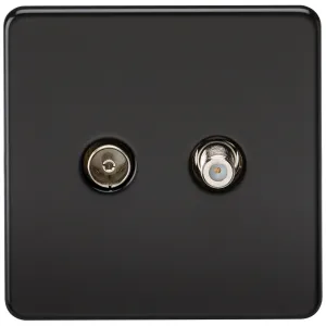 TV & SAT TV Outlet (Isolated) - Matt Black