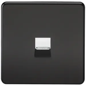 Telephone Master Socket -Matt Black with Chrome Sh