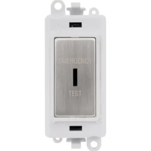 20AX Double Pole Keyswitch 'Emergency Test' - Whit
