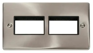 2 Gang Plate (3 x 3) Aperture - Black
